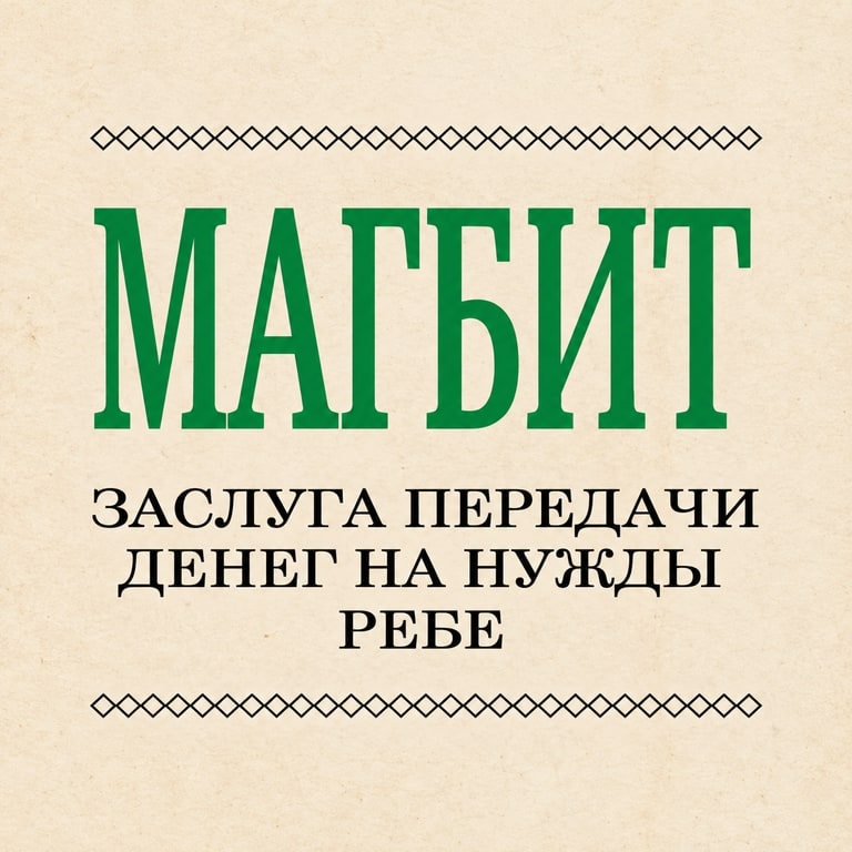 Магбит Заслуга передачи денег на нужды Ребе